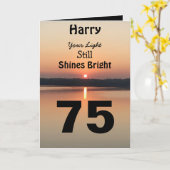 Carte 75e anniversaire Votre lumière brille encore (Fleur jaune)