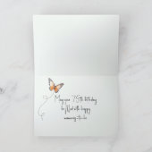 Carte 75th Birthday Monarch Butterfly On a Pencil (Intérieur)