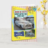 Carte 75th Birthday! Wow, same age as this 1947 DeSoto! (Fleur jaune)