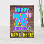 Carte 76e anniversaire - Amusant, Graffiti urbain inspir (Devant)