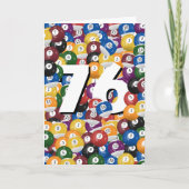 Carte 76e anniversaire Billiard Balls (Devant)