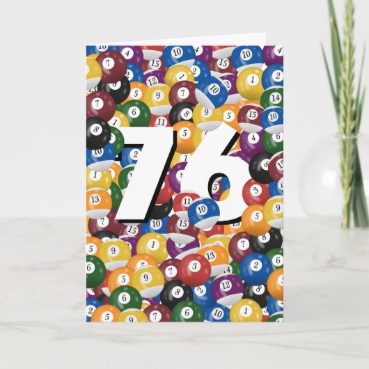 Carte 76e anniversaire Billiard Balls (Devant)