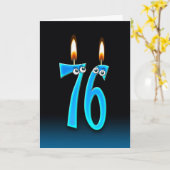 Carte 76e anniversaire Bougies (Fleur jaune)