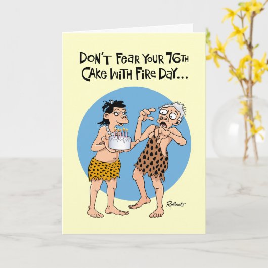 Carte 76e anniversaire rassurant (Fleur jaune)