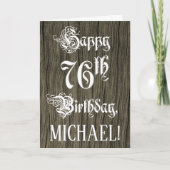 Carte 76e anniversaire : Texte élégant et raffiné; Faux (Devant)