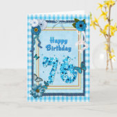 Carte 76e Birthday with a scrapbook effect (Fleur jaune)