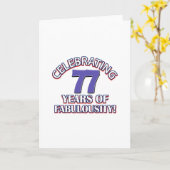 Carte 77 ans Anniversaire (Fleur jaune)