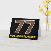 Carte 77e anniversaire : Nom + Faux Motif de céréales bo (Fleur jaune)
