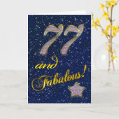Carte 77e anniversaire pour quelqu'un Fabulous (Fleur jaune)