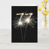Carte 77e anniversaire Sparklers en noir (Fleur jaune)