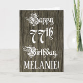 Carte 77e anniversaire : Texte élégant et raffiné; Faux  (Devant)