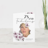 Carte 78 & Fabulous Orchid Photo Birthday Greeting Card (Devant)