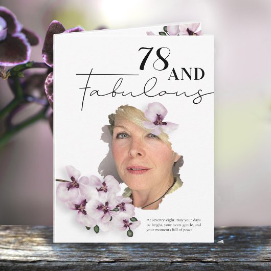 Carte 78 & Fabulous Orchid Photo Birthday Greeting Card