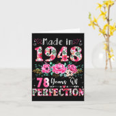 Carte 78 Year Old Made In 1948 Floral 78th Birthday Wome (Fleur jaune)