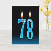 Carte 78e anniversaire bougies (Fleur jaune)