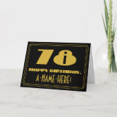 Carte 78e anniversaire : Nom + Art Déco Inspiré Look "78 (Devant)