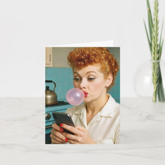 Carte 78th Birthday Lucille Ball Texting On a Cell Phone (Devant)