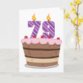 Carte 79 ans sur le gâteau d'anniversaire (Fleur jaune)