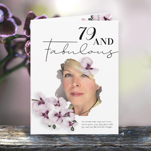 Carte 79 & Fabulous Orchid Photo Birthday Greeting Card