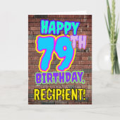 Carte 79e anniversaire - Amusant, Graffiti urbain inspir (Devant)
