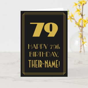 Carte 79e anniversaire - Art Déco Inspiré Look "79" & No