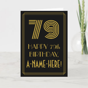 Carte 79e anniversaire : Art Déco Inspiré Look "79" & No
