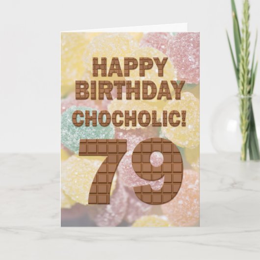 Carte 79e anniversaire au chocolat (Devant)