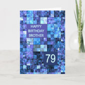 Carte 79e anniversaire frère, Carrés bleus, (Devant)