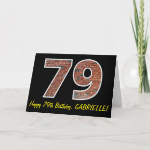 Carte 79e anniversaire - Motif de mur de briques "79" av