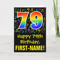 79e anniversaire : Symboles de musique colorée + A