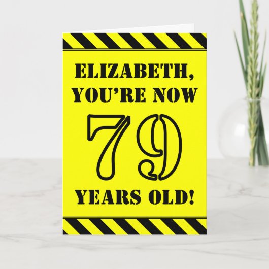Carte 79e anniversaire : texte de style crayon amusant,  (Devant)