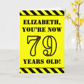 Carte 79e anniversaire : texte de style crayon amusant,  (Fleur jaune)