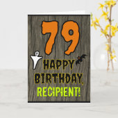 Carte 79e Anniversaire : Thème Halloween épouvantable, n (Fleur jaune)