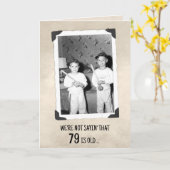 Carte 79th Birthday Humor Young Boys With Baseball Bats  (Fleur jaune)