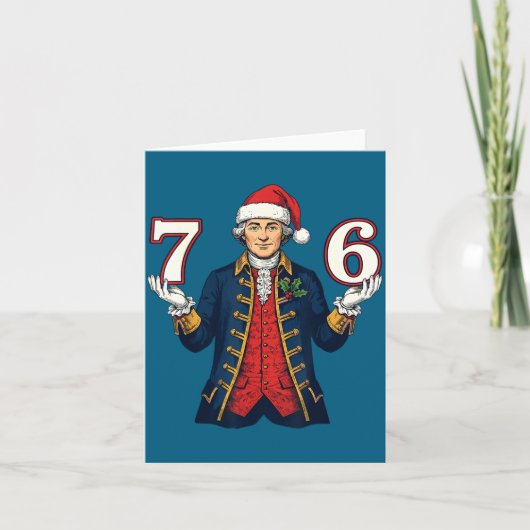 Carte 7-6 6-7 Funny George Washington Santa 67 Meme Chri (Devant)