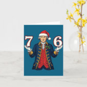 Carte 7-6 6-7 Funny George Washington Santa 67 Meme Chri (Fleur jaune)
