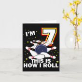 Carte 7 Anniversaire Bowling I'm 7 Year Old B day Funny (Fleur jaune)