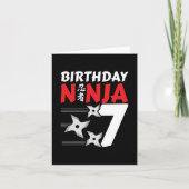 Carte 7 Ans Ninja Party Stars Enfants 7e anniversaire (Devant)