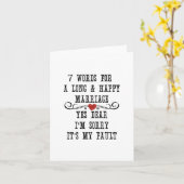 Carte 7 Mots Pour Un Mariage Long Et Heureux (Fleur jaune)