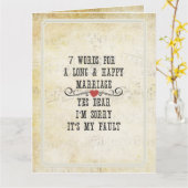 Carte 7 Mots Pour Un Mariage Long Et Heureux (Fleur jaune)