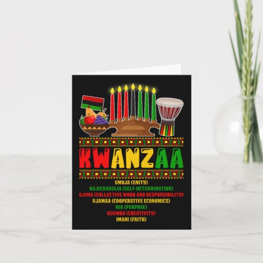 Carte 7 Principes de célébration de Kwanzaa Panafricain  (Devant)