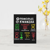 Carte 7 principes de Kwanzaa hommes noirs afro-américain (Fleur jaune)