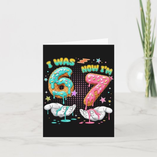 Carte 7 Year Old Birthday Funny I Was 6 Now I'm 7 Boy Gi (Devant)