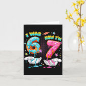 Carte 7 Year Old Birthday Funny I Was 6 Now I'm 7 Boy Gi (Fleur jaune)