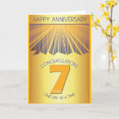 Carte 7 Year Sober Anniversary | Golden Ray 12 Step (Fleur jaune)