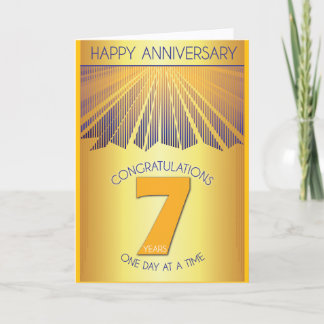 Carte 7 Year Sober Anniversary | Golden Ray 12 Step 