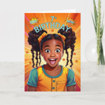 7e anniversaire African American Girl Art Style