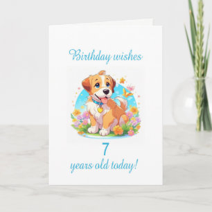 Carte 7e anniversaire Chien chiot