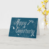 Carte 7e anniversaire de l'employé - Texte Tourbillonnan (Fleur jaune)