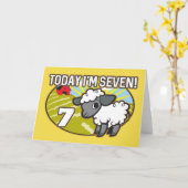 Carte 7e anniversaire de l'enfant Aujourd'hui, je suis s (Fleur jaune)